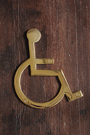 Brass Picto Sign Wheel Chair