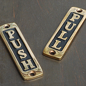 Brass Sign Mini　Push & Pull 2