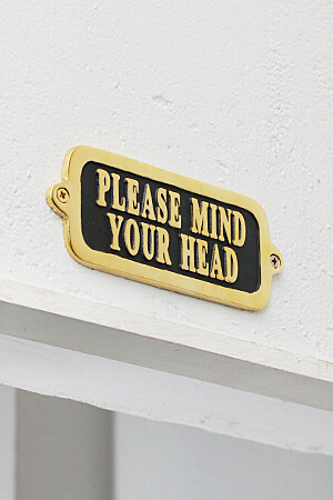 Brass Sign Please Mind Your Head Type2