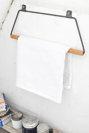 Iron Wood Towel Hanger Wide