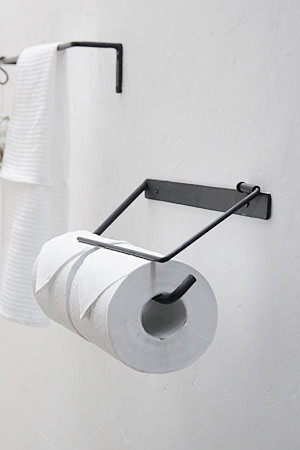 Plain Iron Toilet Paper Holder　Double