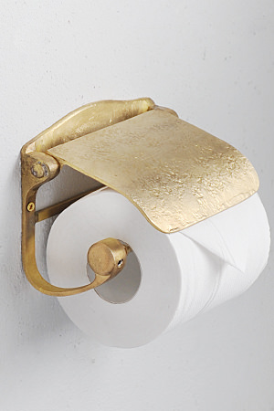 Rustic Deco Toilet Paper Holder 3 Brass