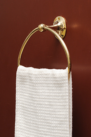 Rustic Deco Towel Ring Brass