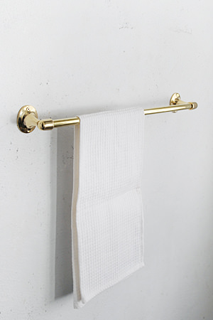 Rustic Deco Towel Bar Brass
