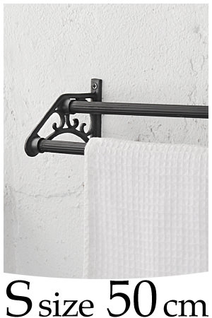 Rustic Deco Double Towel Bar Black S