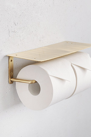 Brass Top Toilet Paper Holder Double