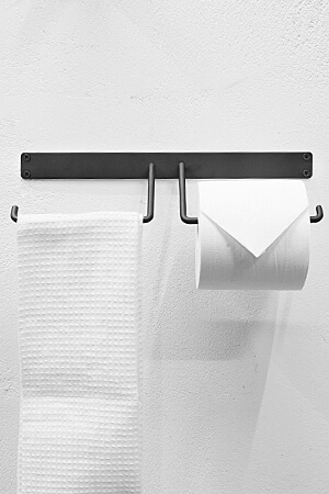 Matte Black Toilet Paper Holder Double