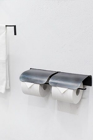 Rough Iron Toilet Paper Holder　Cover Double